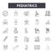 Pediatrics line icons, signs, vector set, linear concept, outline illustration