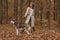 Pedigree dog concept. Husky dog - best friends. Girl enjoy walk with husky dog. Siberian husky favorite pet. Animal