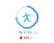 Pedometer digital fitness interface icon. Step walk app counter. Run phone step tracker mobile application design.