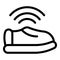 Pedometer instrument icon outline vector. Athletic footstep tracker