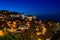 Pedoulas cypriot village streets and houses, night panorama, Troodos, Nicosia District, Cyprus