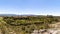 Pedraza, Castilla Y Leon, Spain: panorama of Pedraza village from Mirador the Tungueras, with the Sierra de Guadarrama behind.