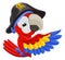 Peeking Cartoon Pirate Parrot