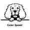 Peeking Cocker Spaniel - Dog Breed - Pet Vector Portrait, Dog Silhouette Stencil - Cricut file EPS