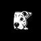 Peeking Pitbull Puppy Logo Monochrome Design Style