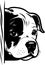 Peeking Pitbull Puppy Logo Monochrome Design Style