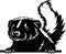 Peeking Skunk Stencil - Peeking Animal Cut file, Funny Animal Stencil