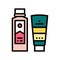 peel and face scrub gel container and peeling soap bottle color icon vector illustration
