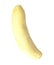 Peeled banana closeup photo on white background. Naked banana isolated.