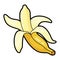 Peeled banana, tropical skin open fruit icon