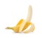 Peeled delicious ripe banana isolated