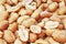 Peeled peanuts background food photography in studio. Close up macro peanuts photo. Beautiful salted roasted peanuts