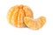 Peeled segments of tangerine fruits isolated