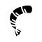 peeled shrimp glyph icon vector illustration