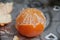 Peeled tangerine. Close up