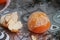 Peeled tangerine. Close up