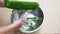 Peeling green papaya as ingredient in Thai green papaya salad recipe