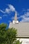 Peeling paint on a church steeple