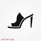 Peep-toe icon. High heels illustration. Shoes illustration. Shoes icon. Vector illustration