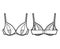 Peephole Bra lingerie technical fashion illustration with adjustable shoulder straps, Underwire, hook-and-eye closure