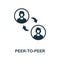 Peer-To-Peer icon. Monochrome simple Peer-To-Peer icon for templates, web design and infographics