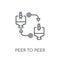 Peer to peer linear icon. Modern outline Peer to peer logo conce