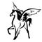 Pegasus black and white vector design