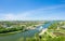 The Pegasus Bridge in the middle of the Norman bocage in Europe, in France, in Normandy, towards Caen, in Ranville, in summer, on