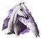 Pegasus digital art illustration isolated on white background. Legendary ancient mythological crature, fairy-tale dreamlike animal