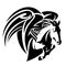 Pegasus horse black and white vector design