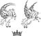 Pegasus horse sticker tattoo set