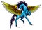 Pegasus. An illustration of the mythological horse Pegasus rearing up on its hind legs. vector