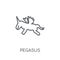 Pegasus linear icon. Modern outline Pegasus logo concept on whit