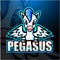 Pegasus mascot esport logo design