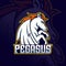 Pegasus Mascot Esport logo gaming