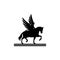 Pegasus mythical winged horse in Silhouette