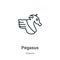 Pegasus outline vector icon. Thin line black pegasus icon, flat vector simple element illustration from editable greece concept