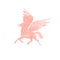 Pegasus watercolor silhouettes icon isolated