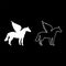 Pegasus Winged horse silhouette Mythical creature Fabulous animal icon outline set white color vector illustration flat style