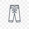 Pegged Pants vector icon isolated on transparent background, lin