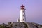 Peggy`s Cove lighthouse in Nova Scotia, Canada, centred in the frame