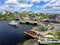 Peggy\'s Cove, Nova Scotia, harbour, boats and houses in summer