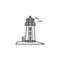 Peggys Cove lighthouse vector line icon