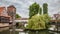 Pegnitz river and Maxbrucke bridge in Nuremberg