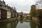 Pegnitz riverside and covered bridge in Nuremberg