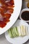 Peking duck or grilled duck skin served with fresh vegetable
