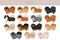 Pekingese dog clipart. Different poses, coat colors set