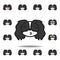 pekingese emoji kissing closed eyes multicolored icon. Set of pekingese emoji illustration icons. Signs, symbols can be used for