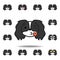 pekingese emoji kissing heart multicolored icon. Set of pekingese emoji illustration icons. Signs, symbols can be used for web,