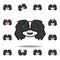 pekingese emoji sweat smile multicolored icon. Set of pekingese emoji illustration icons. Signs, symbols can be used for web, logo